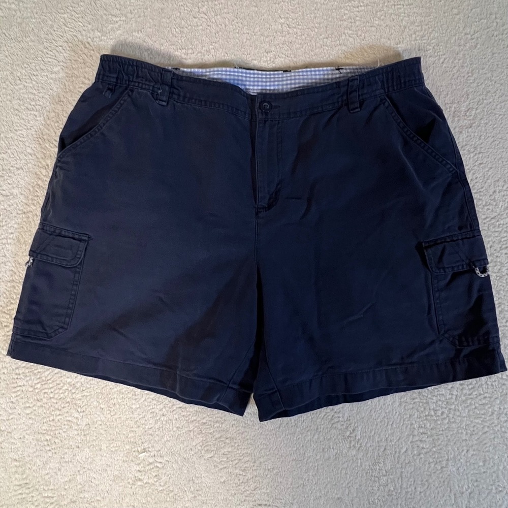 Columbia PFG women's Navy Blue Cotton Canvas Cargo Shorts Size  6 Inch Inseam